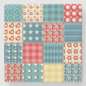 Vintages Steppmuster: Patchwork-Hintergrundmuster. Steinuntersetzer (Vorderseite)