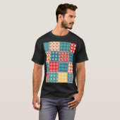 Vintages Steppmuster: Patchwork-Hintergrundmuster. T-Shirt (Vorne ganz)