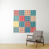 Vintages Steppmuster: Patchwork-Hintergrundmuster. Wandteppich (Beispiel (Horizontal))