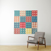 Vintages Steppmuster: Patchwork-Hintergrundmuster. Wandteppich (Beispiel)