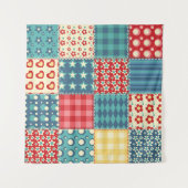 Vintages Steppmuster: Patchwork-Hintergrundmuster. Wandteppich (Vorderseite)