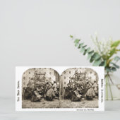 Vintages Stereoview - Heiligabend durch den Baum Feiertagskarte (Stehend Vorderseite)