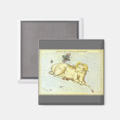 Vintages Sternbild, Astrologie Aries Ram Constella Magnet (Vorderseite/Rückseite)