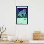 Vintages Sternbild, Astrologie Aries Ram Constella Poster (Küche)