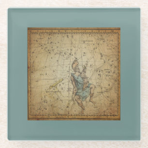 Vintages Sternbild der Auriga-Konstellation Glasuntersetzer