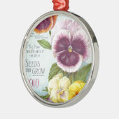 Vintages Stiefmütterchen Ornament Aus Metall (Links)