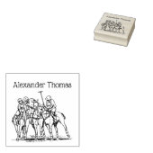 Vintages stilisiertes Polo-Match Zeichn #1 Gummistempel (Stempel)