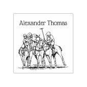 Vintages stilisiertes Polo-Match Zeichn #1 Gummistempel (Prägung)