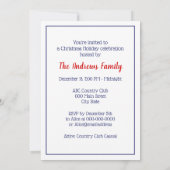 Vintages stilisiertes Polo-Match Zeichnend #2 Blue Einladung (Rückseite)