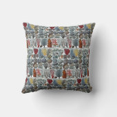 Vintages stilisiertes Seekorallenwackelpapier Kissen (Rückseite)