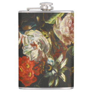 Vintages Stillleben mit Blume Flachmann