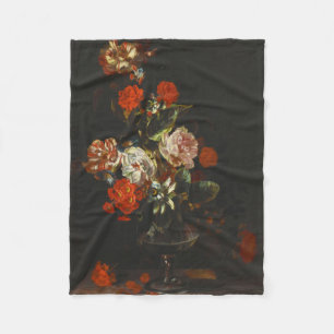 Vintages Stillleben mit Blume Fleecedecke