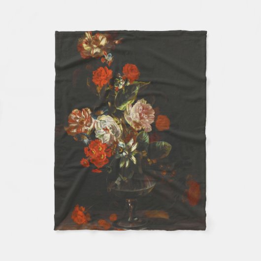 Vintages Stillleben mit Blume Fleecedecke (Vorderseite)