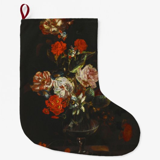 Vintages Stillleben mit Blume Großer Weihnachtsstrumpf (Vorderseite)