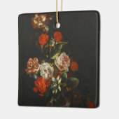 Vintages Stillleben mit Blume Keramikornament (Links)