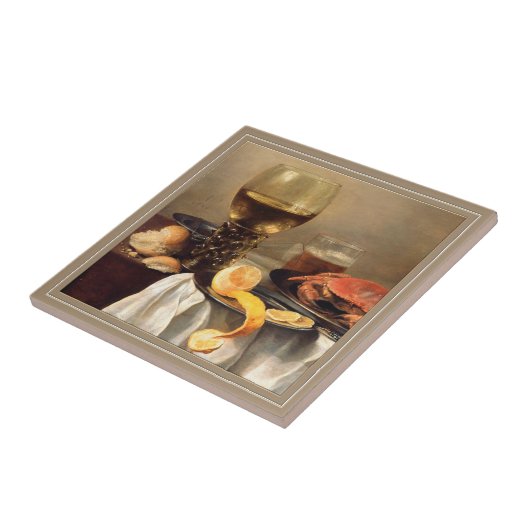 Vintages Stillleben mit Crab Tile Fliese (Seite)