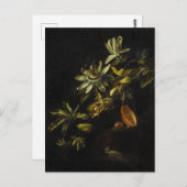 Vintages Stillleben mit Passionblüten Postkarte (Vorne/Hinten)