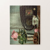 Vintages Stillleben mit Retro-Radio Puzzle (Vertikal)