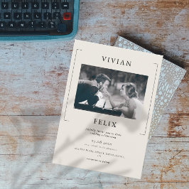 Vintages stilvolles Foto Hochzeitsempfang Einladung