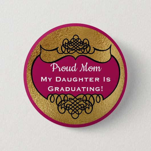 Vintages stilvolles Namensumbau-Imitat-Goldstolzes Button (Vorderseite)