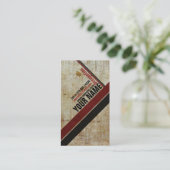 Vintages stilvolles Retro Rot eine schwarze Visitenkarte (Stehend Vorderseite)