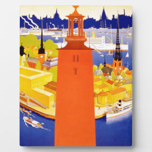 Vintages Stockholm Schweden Fotoplatte