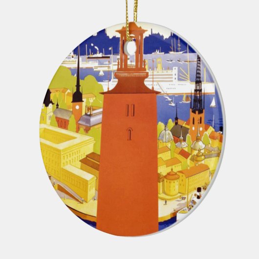 Vintages Stockholm Schweden Keramikornament (Links)