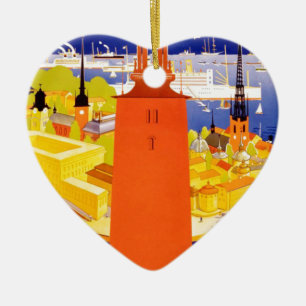 Vintages Stockholm Schweden Keramikornament