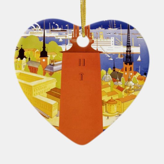 Vintages Stockholm Schweden Keramikornament (Vorne)