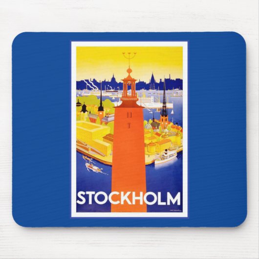 Vintages Stockholm Schweden Mousepad (Vorne)