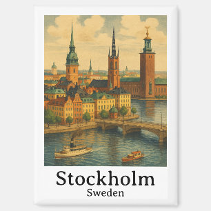 Vintages Stockholm Schweden Nordic Travel Magnet