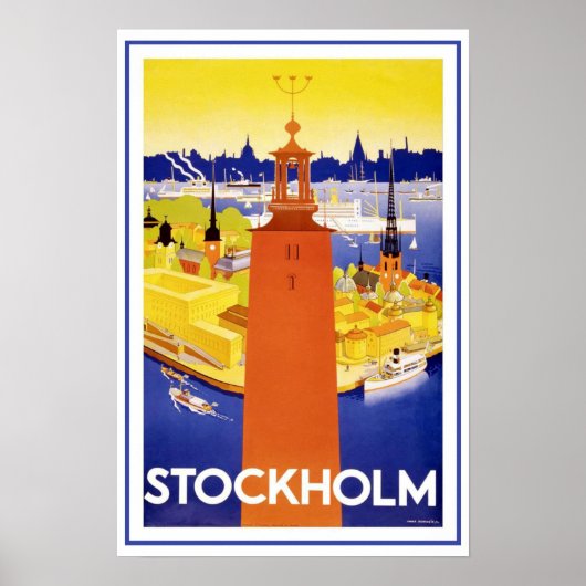 Vintages Stockholm Schweden Poster (Vorne)