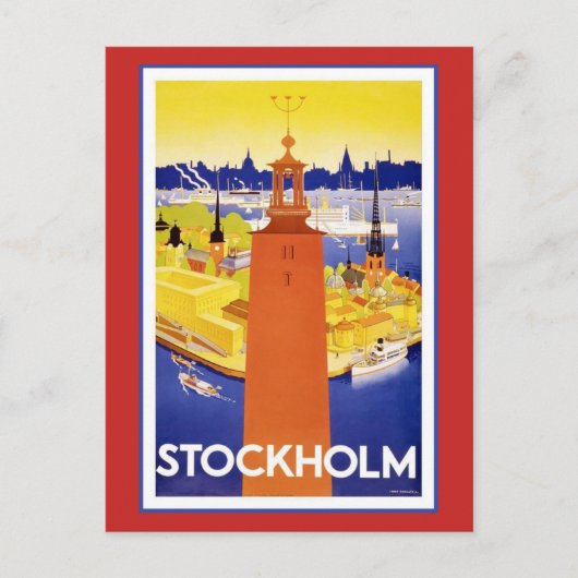 Vintages Stockholm Schweden Postkarte (Vorderseite)