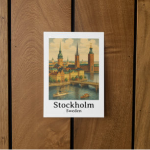 Vintages Stockholm Schweden Reisekunst Postkarte