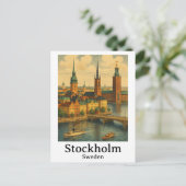 Vintages Stockholm Schweden Reisekunst Postkarte (Stehend Vorderseite)