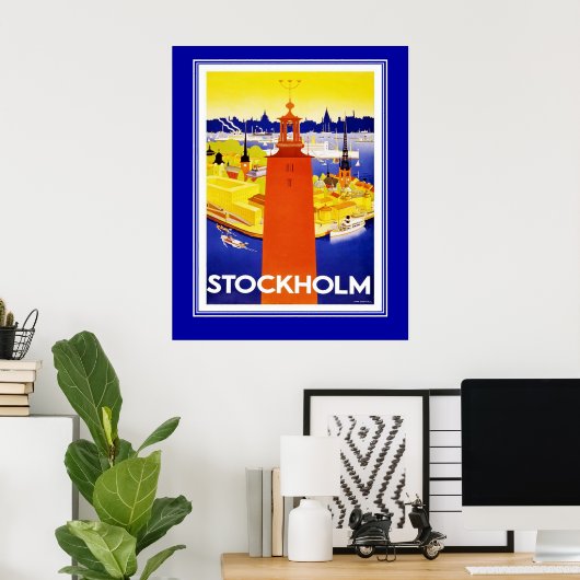 Vintages Stockholmer Reiseplaner Großformat Poster (Heimbüro)