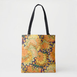 Vintages Stoffmuster nah nach oben. Tasche