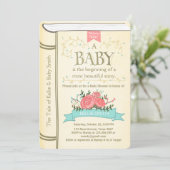 Vintages Storybook-Babyduschen-Einladung Gelb Einladung (Stehend Vorderseite)