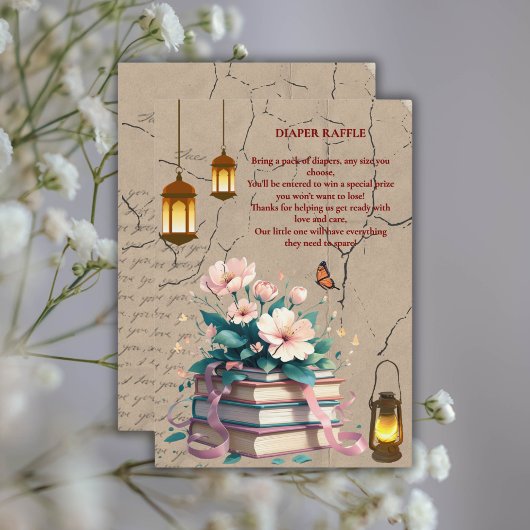Vintages Storybook Floral Baby Dusche Begleitkarte