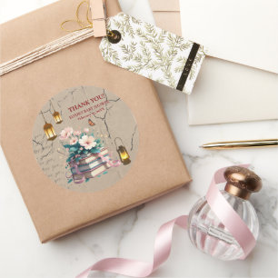 Vintages Storybook Floral Baby Dusche Runder Aufkleber