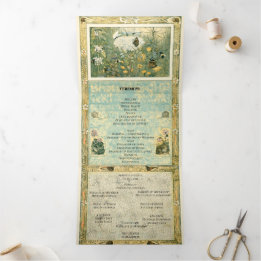 Vintages Storybook Forest Trifold-Programm Dreifach-gefaltete Programmkarte