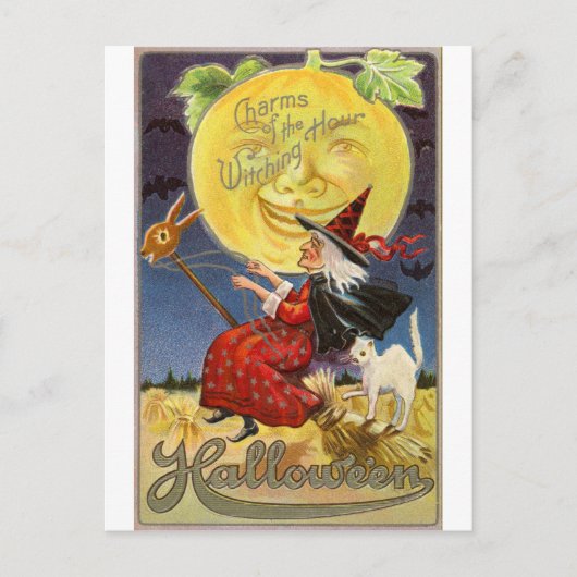 Vintages Storybook Halloween 1900 Postkarte (Vorderseite)
