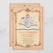 Vintages Storybook Kinderdusche Einladung (Vorne/Hinten)