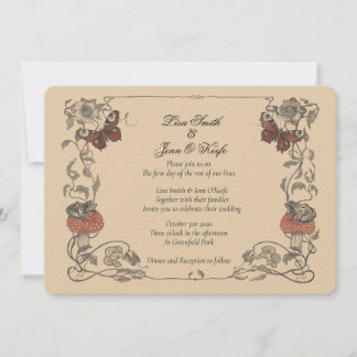 Vintages Storybook Mushroom Hochzeitseinladung Einladung
