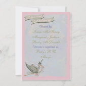 Vintages Storybook Stork Baby Shower Einladungen (Rückseite)