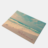 Vintages Strand-Willkommen Fußmatte (Schrägansicht)