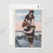 Vintages Strandparadies Postkarte (Vorne/Hinten)