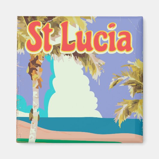 Vintages Strandprospekt von St. Lucia Magnet (Vorne)