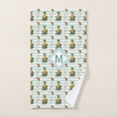 Vintages Stripe Flamingo Ananas Muster|Monogramm Badhandtuch Set (Handtuch)