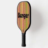 Vintages Stripteppich Pickleball Schläger (Links)